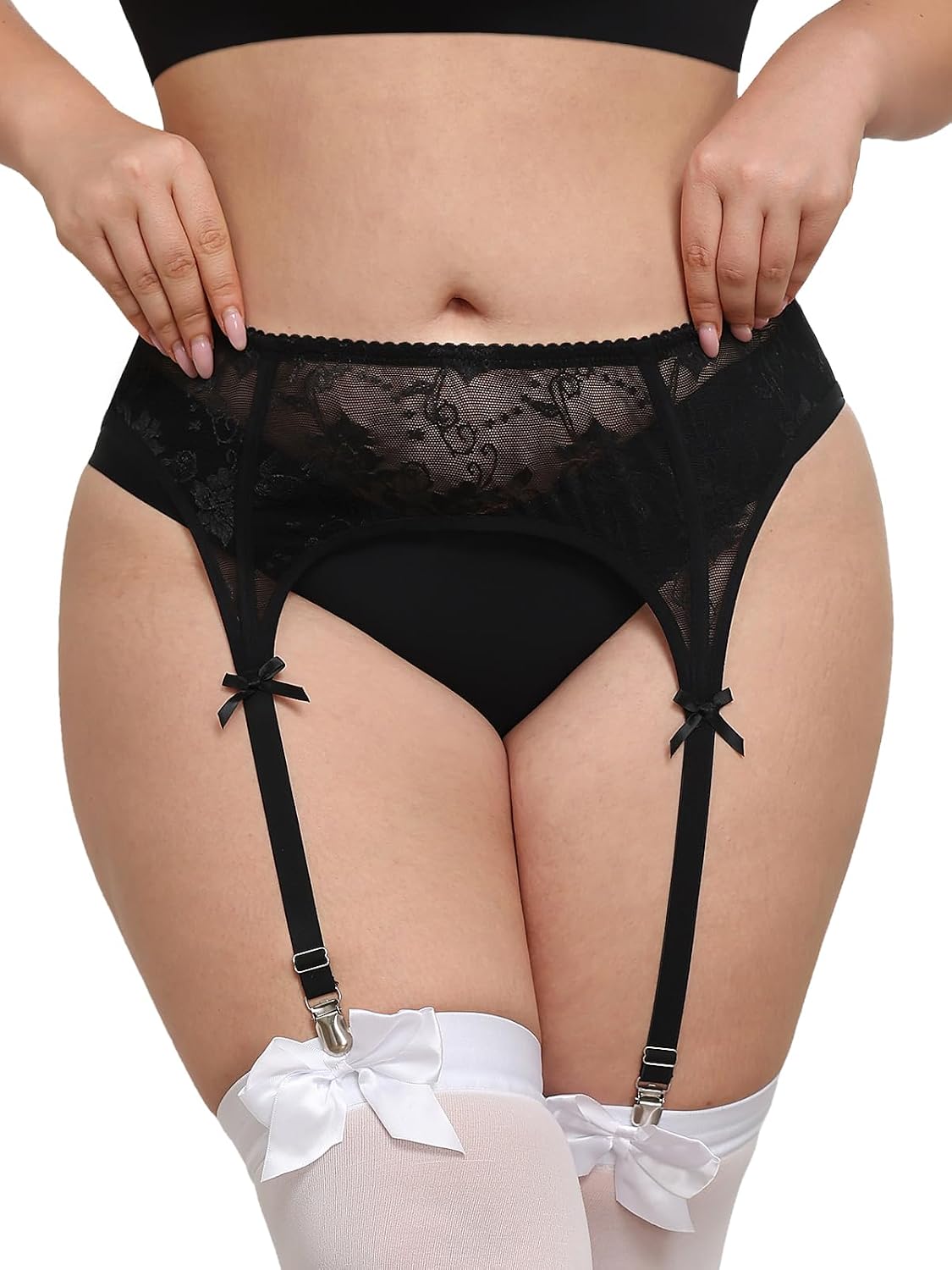 Moon Wood Plus Size Lace Garter Belt
