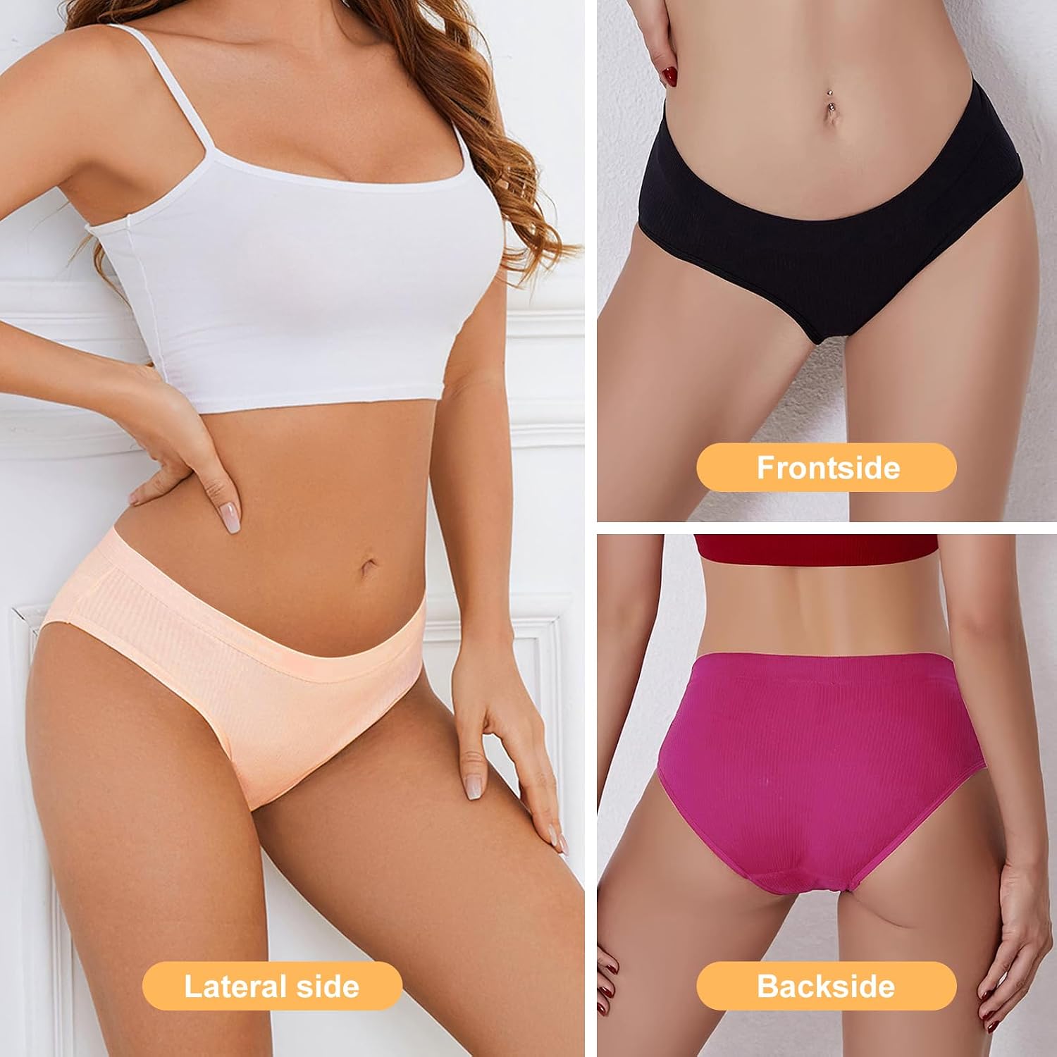 Dyienocs Ribbed Cotton Bikini Panties for Women — image 3