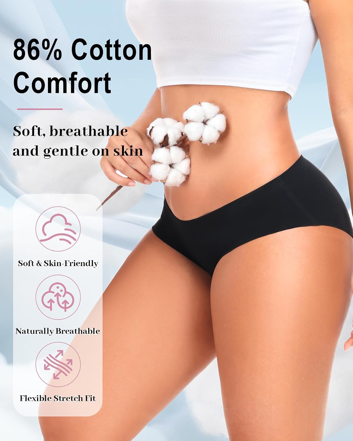 ARMOROSE Cotton Seamless Hipster Panties 5-Pack — image 3