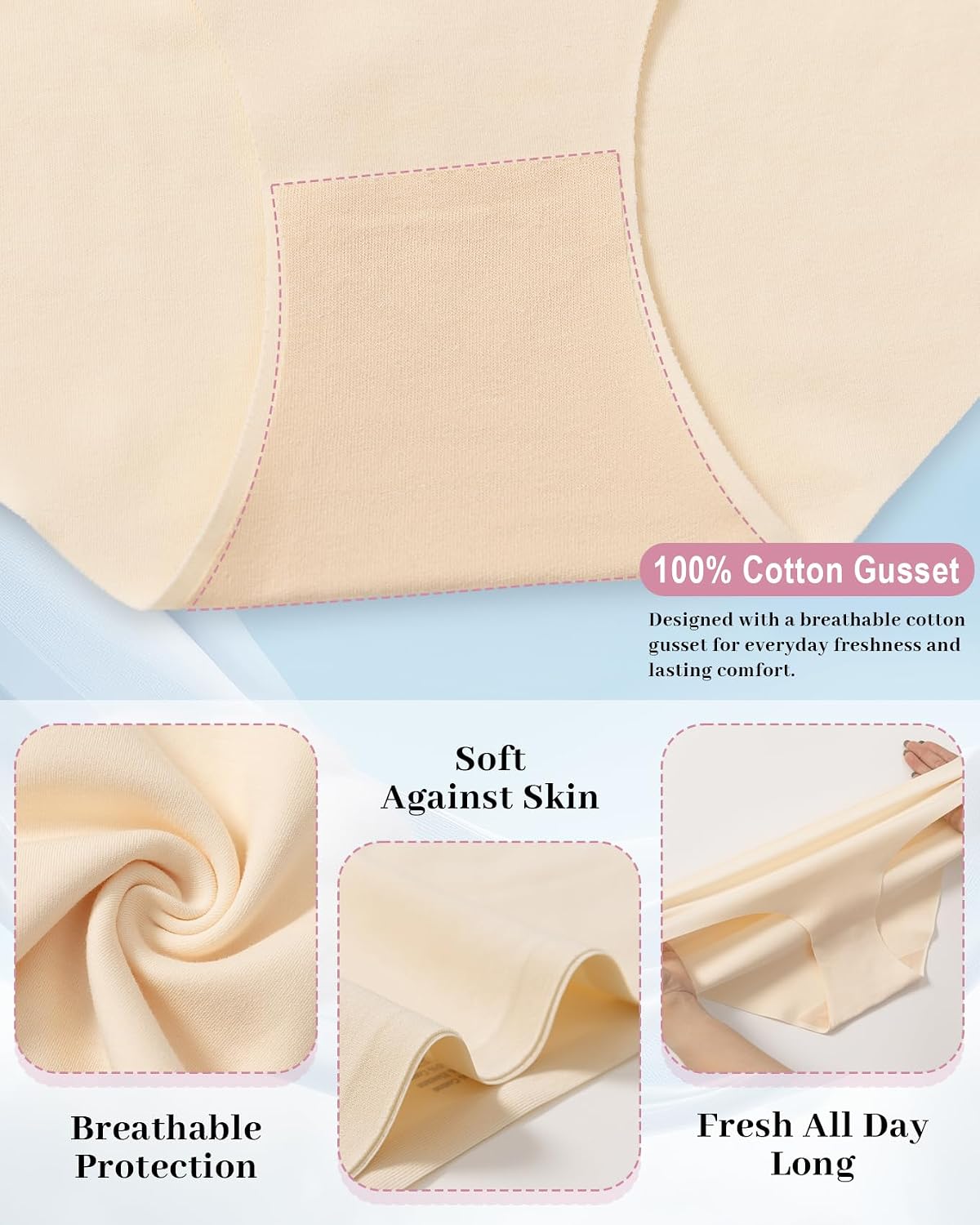 ARMOROSE Cotton Seamless Hipster Panties 5-Pack — image 6