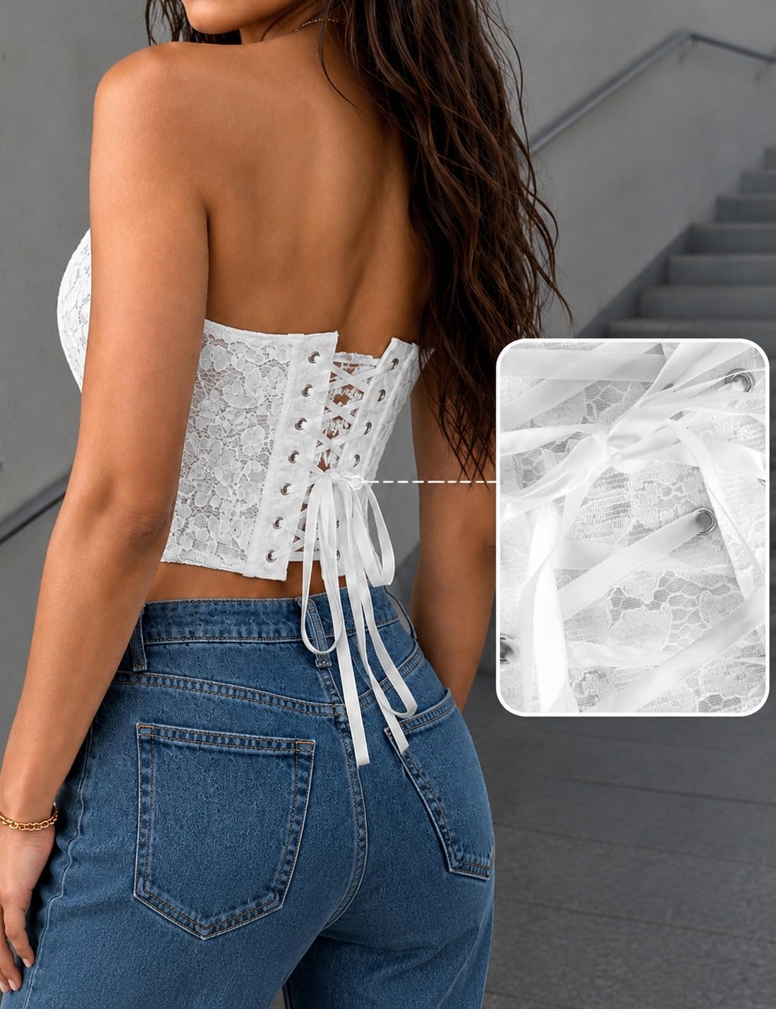 SOFIA'S CHOICE Floral Lace Bustier Corset — image 5