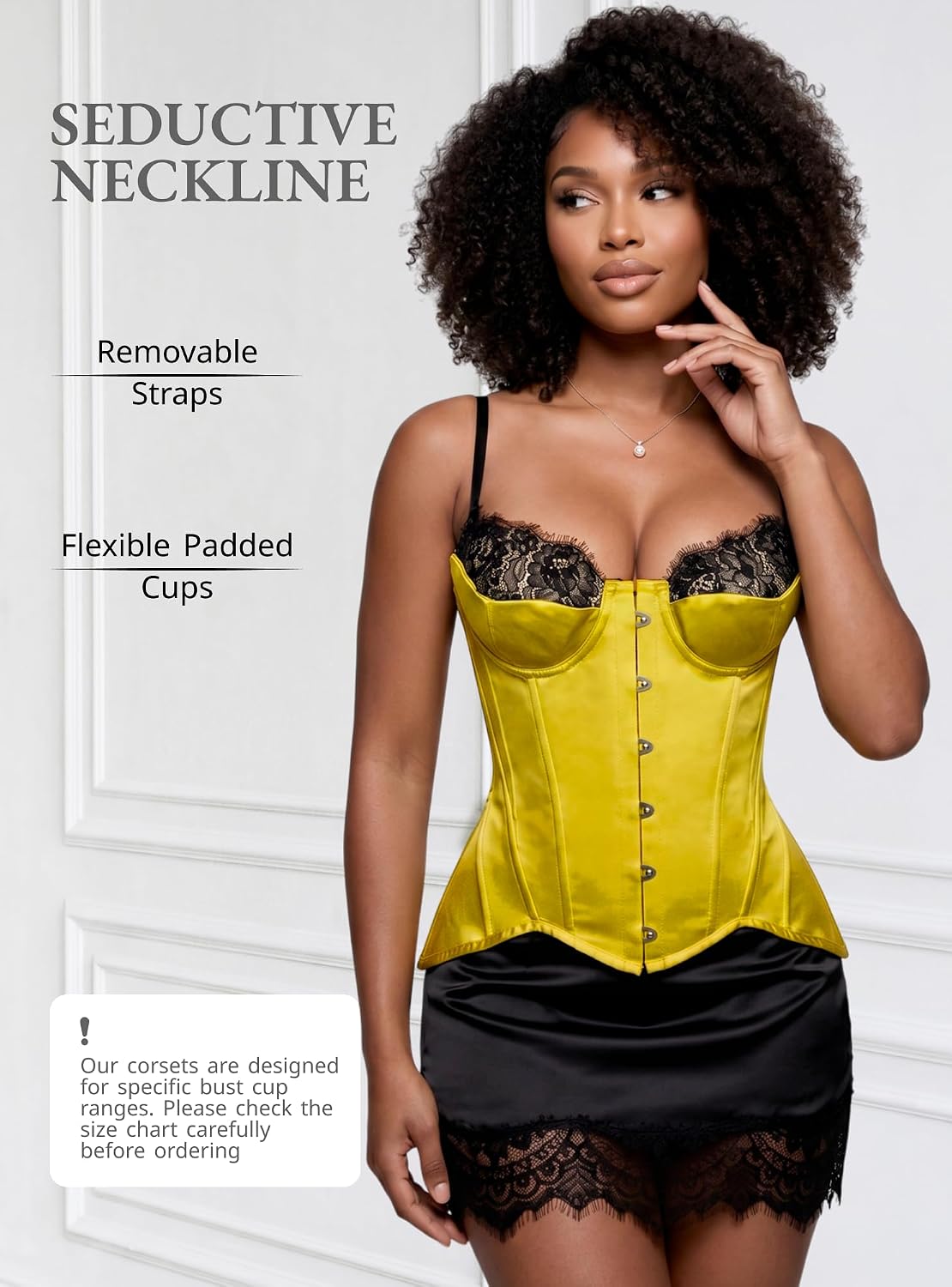 WS Waist Secrets Overbust Satin Corset with Lace Up Back — image 3