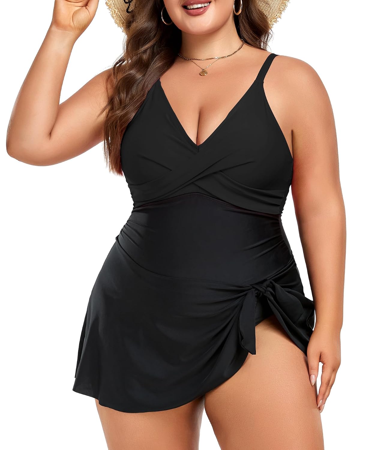 MFAVIP Plus Size Swim Dress with Tummy Control — image 5