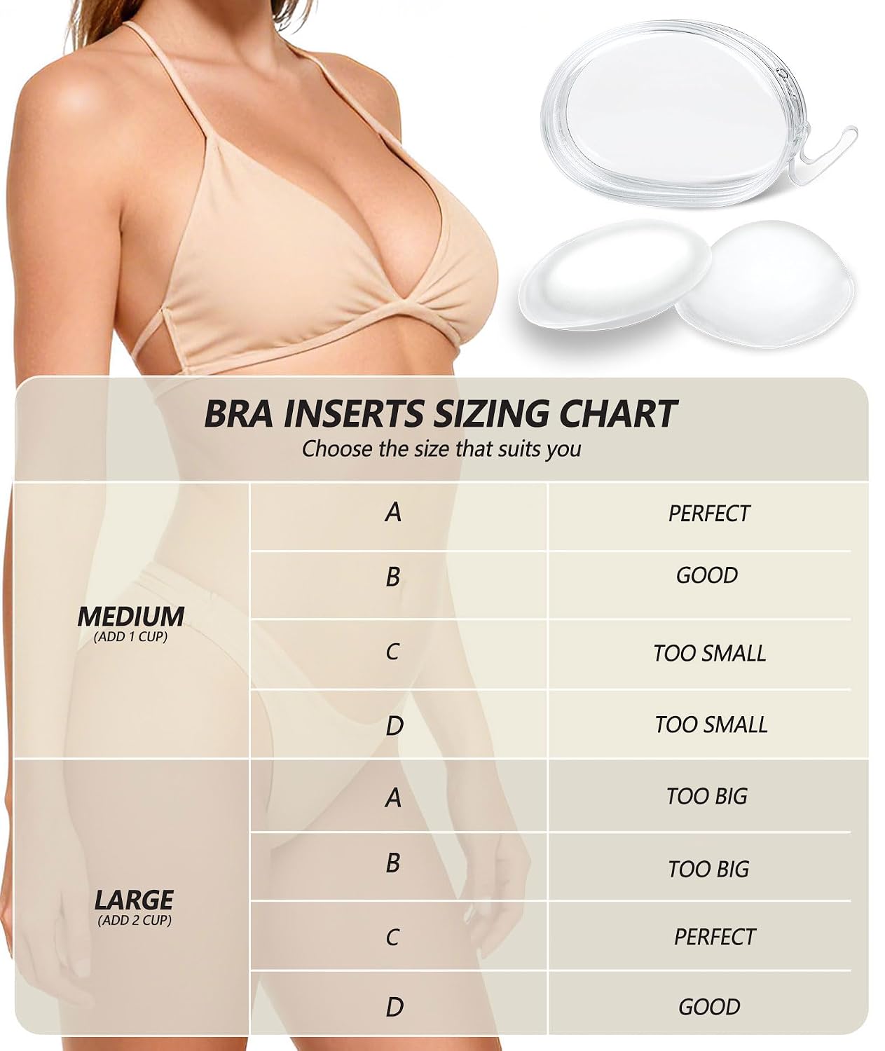 sellto Silicone Bra Inserts Push Up Pads — image 5